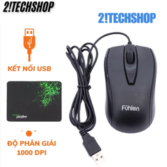 Chuột Dây Fuhlen L102 - Chuột Quang Học Ergonomic cho Game Thủ và Văn Phòng + Lót Chuột Razer 20x25cm Combo Giá Rẻ