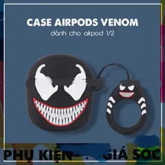 Vỏ Bọc AirPod Venom Silicon Dẻo - Phụ Kiện Tai Nghe AirPods 1 2 Siêu Cute, Thiết Kế Chất Đẹp và Tinh Tế