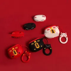 Vỏ Bọc AirPods Silicon Dẻo Mèo Thần Tài - Phụ Kiện Hộp Sạc Tai Nghe AirPods 1 2 PRO Chất Liệu Mềm Mại, Đáng Yêu