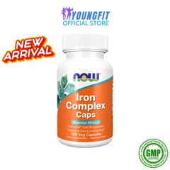 Viên Sắt NOW Foods Iron Complex 100 Viên - Bổ Sung Dinh Dưỡng Hỗ Trợ Hệ Tuần Hoàn và Sức Khỏe Nữ Giới