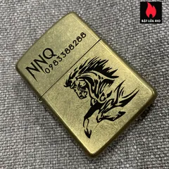 Vỏ Zippo Armor 28496 Khắc Ngựa 24 Vàng Xước Bụi - Quà Tặng Thời Trang Cho Người Yêu Zippo