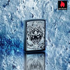 Bật Lửa Zippo 49443 - Hình Mặt Sói Anne Stokes – High Polish Black, Chống Gió, Hàng Nhập Khẩu Mỹ, Bảo Hành Trọn Đời
