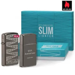 Bật Lửa Zippo Slim Black Ice 65th Anniversary – Hàng Nhập Khẩu Chất Lượng Cao, Phiên Bản Đặc Biệt Giới Hạn 15.000 Chiếc