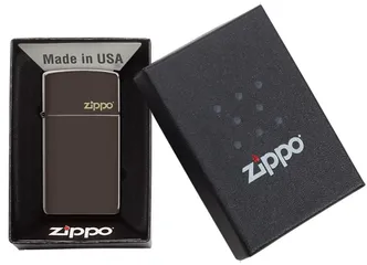 Bật Lửa Zippo Slim® 49266ZL - Bật Lửa Chính Hãng Màu Nâu Đồng Thau, Logo Zippo Đặc Trưng, Quà Tặng Sang Trọng
