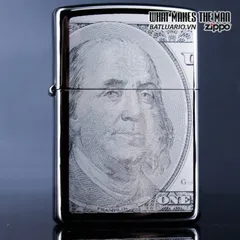 Bật Lửa Zippo 49025 - Thiết Kế Tờ 100 USD Màu Đen Bóng Black Ice - Chính Hãng, Chống Gió, Hộp Quà Tặng
