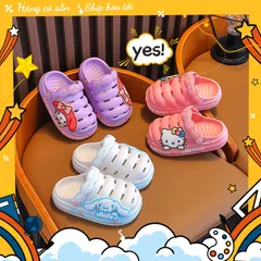Dép crocs mềm mại chống trơn trượt họa tiết hoạt hình Hello Kitty dễ thương cho bé