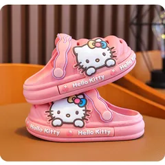 Dép crocs mềm mại chống trơn trượt họa tiết hoạt hình Hello Kitty dễ thương cho bé