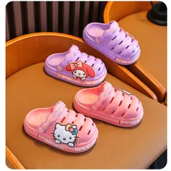 Dép crocs mềm mại chống trơn trượt họa tiết hoạt hình Hello Kitty dễ thương cho bé