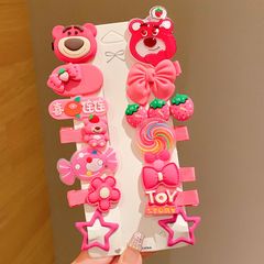 Sét Kẹp Cột Tóc Bé Gái Xinh Xắn Hình Gấu Dâu Lotso Ngộ Nghĩnh Siêu Dễ Thương, Đáng Yêu