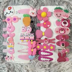 Sét Kẹp Cột Tóc Bé Gái Xinh Xắn Hình Gấu Dâu Lotso Ngộ Nghĩnh Siêu Dễ Thương, Đáng Yêu