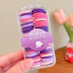 Cột tóc cho bé gái Combo 60 Dây thun vải buộc tóc kèm hộp nhựa nhiều màu hot giá rẻ