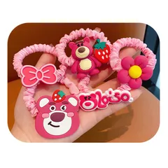 Cột Tóc, Buộc Tóc Gấu Dâu Hồng Lotso Cho Bé Xinh Xắn Đáng Yêu
