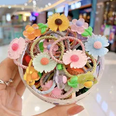 Dây buộc tóc cho bé gái Hộp 30 cột tóc nhiều họa tiết đáng yêu