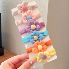 Thun buộc tóc cho bé gái Set 6 dây cột tóc hình nơ, bông hoa nhiều màu đáng yêu