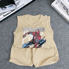 Bộ sát nách bé trai hoạ tiết siêu nhân người nhện Spiderman chất đũi mát cho bé 7kg đến 26kg
