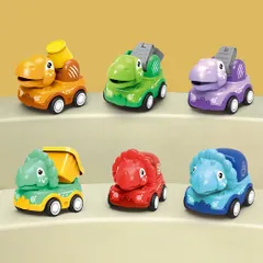 Bộ 6 Xe Hơi Đồ Chơi Mini có Dây Cót Họa tiết Khủng Long Đáng yêu Cho Bé
