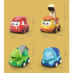 Bộ 6 Xe Hơi Đồ Chơi Mini có Dây Cót Họa tiết Khủng Long Đáng yêu Cho Bé