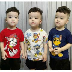 Áo thun bé trai PAW PATROL áo phông cho bé trai hình Chú Chó Cứu Hộ đáng yêu chất cotton 100%