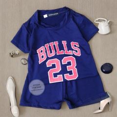 Bộ quần áo thun mềm co giãn 4 chiều thể thao Bulls 23 nhiều màu tay ngắn cho bé