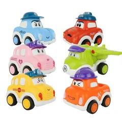 Bộ 6 Xe Hơi Đồ Chơi Mini có Dây Cót Hoạt Hình Dễ Thương Cho Bé
