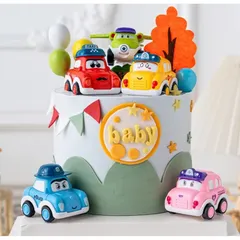 Bộ 6 Xe Hơi Đồ Chơi Mini có Dây Cót Hoạt Hình Dễ Thương Cho Bé