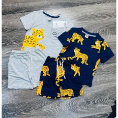 SET 2 Bộ quần áo in hình con Báo chất cotton 100% mềm mát siêu đẹp