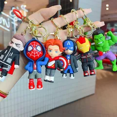 Móc khóa đồ chơi, phụ kiện treo balo nhân vật hoạt hình siêu anh hùng dễ thương cho bé