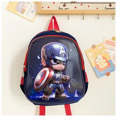 Balo mini kích thước nhỏ cho bé đi mẫu giáo 3-5 tuổi mặt nhựa cứng 3D hình Người Nhện Siêu Nhân