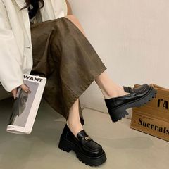 Giày Đốc Nữ MIUMIU Signature Da Mờ 5cm - Giày Lười Nữ Đế Eva Siêu Nhẹ, Phong Cách Thời Trang Hot Trend