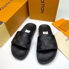 Dép Quai Ngang Louis Vuitton Monogram Cao Su Êm Ái - Dép Nam Xu Hướng Thời Trang Cool Ngầu, Hộp Sang Trọng, Size 38-43
