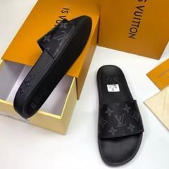 Dép Quai Ngang Louis Vuitton Monogram Cao Su Êm Ái - Dép Nam Xu Hướng Thời Trang Cool Ngầu, Hộp Sang Trọng, Size 38-43