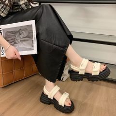 Dép Nữ Quai Da Miu Miu Đế Cao 5cm - Sandal Hot Trend Thời Trang Phong Cách Hiện Đại, Dễ Phối Đồ Cho Nữ
