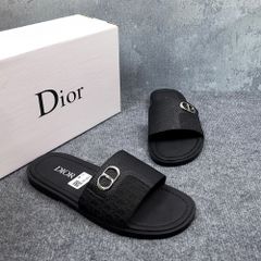 Dép Lê Nam D.io.R CD Luxury Đen Trắng Quai Ngang Đế Cao Su - Giày Dép Thời Trang Cao Cấp Nam Hot Trend