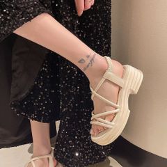 Dép Sandal Nữ Dây Da N211 Đế Eva 5cm Siêu Nhẹ - Kiểu Dáng Basic Thời Trang, Hàng Chất Lượng Cao, Hot Trend 2023
