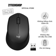 Chuột Không Dây Logitech M330 Silent Plus - Chuột Văn Phòng Yên Tĩnh Công Nghệ SilentTouch, Kết Nối USB Tiết Kiệm Pin, Thiết Kế Công Thái Học
