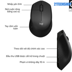 Chuột Không Dây Logitech M330 Silent Plus - Chuột Văn Phòng Yên Tĩnh Công Nghệ SilentTouch, Kết Nối USB Tiết Kiệm Pin, Thiết Kế Công Thái Học