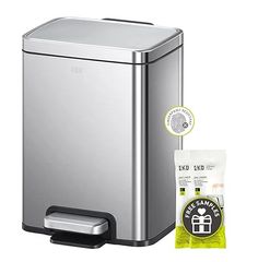 Thùng rác EKO EK9361MT-6L chống bám vân tay, nắp đậy êm ái, thiết kế thanh lịch cho phòng tắm và không gian nhỏ gọn