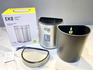 Thùng Rác Cảm Biến EKO EK9331RMMT 10L - Chống Bám Vân Tay, Khử Mùi, Thép Không Gỉ, Thiết Kế Hiện Đại, Phù Hợp Với Gia Đình