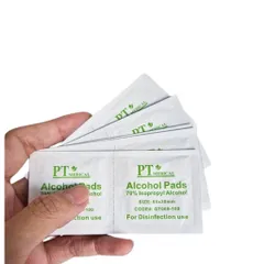 100 Miếng Bông Tẩm Cồn Sát Khuẩn Y Tế Tiệt Trùng - Cồn Khô Để Sát Trùng Dụng Cụ Y Tế và Da Trước Khi Tiêm