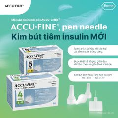Đầu Kim Tiêm Insulin ACCU-CHEK FINE 4mm, 5mm - Kim Bánh Ú Dùng Cho Bút Tiêm Novofine, Lantus, Hỗ Trợ Tiểu Đường