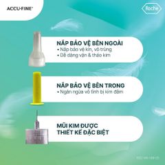 Đầu Kim Tiêm Insulin ACCU-CHEK FINE 4mm, 5mm - Kim Bánh Ú Dùng Cho Bút Tiêm Novofine, Lantus, Hỗ Trợ Tiểu Đường