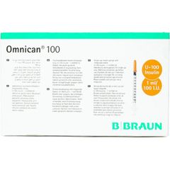 Bơm Tiêm Insulin Braun Omnican 1Ml/100IU Đầu Cam - Thiết Bị Y Tế Không Đau Cho Người Tiểu Đường