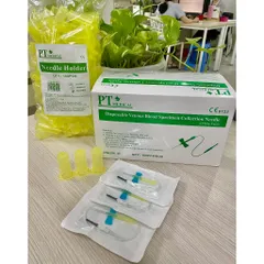 Ống Giữ Kim Lấy Máu Vàng PT - Gói 100 Cái, Chất Liệu Ethylene/Propylene Copolymer, Dùng Lấy Mẫu Máu, Chứng Nhận CE/ISO 13485