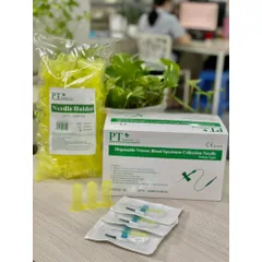 Ống Giữ Kim Lấy Máu Vàng PT - Gói 100 Cái, Chất Liệu Ethylene/Propylene Copolymer, Dùng Lấy Mẫu Máu, Chứng Nhận CE/ISO 13485