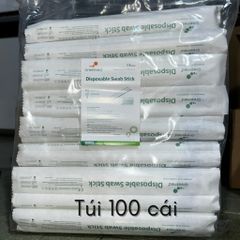 Que gòn lấy mẫu xét nghiệm tiệt trùng Greetmed - Gói 100 cây, dài 16cm, an toàn cho y tế, đóng trong ống bảo vệ