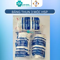 Băng thun 3 móc HSP 120cm x 10cm - Độ co dãn cao, mềm mại, tái sử dụng, chuyên dụng cho sơ cứu và hỗ trợ chấn thương