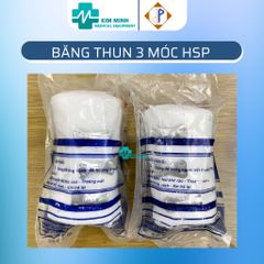 Băng thun 3 móc HSP 120cm x 10cm - Độ co dãn cao, mềm mại, tái sử dụng, chuyên dụng cho sơ cứu và hỗ trợ chấn thương