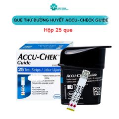 Que Thử Đường Huyết ACCU-CHEK® Guide - Hộp 25 Que, Độ Chính Xác ISO 15197:2013, Hàng Chính Hãng