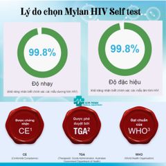 Bộ 2 Que Thử HIV Tại Nhà Mylan - Xét Nghiệm Chính Xác Trên 99% Xuất Xứ Australia, Dễ Dàng Sử Dụng và Đọc Kết Quả