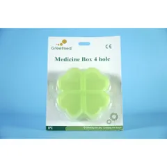 Hộp Đựng Thuốc Ngày Sáng, Trưa, Chiều, Tối Greetmed - Thiết Kế Hoa Nhỏ Màu Xanh Bằng Nhựa PP An Toàn Sức Khỏe